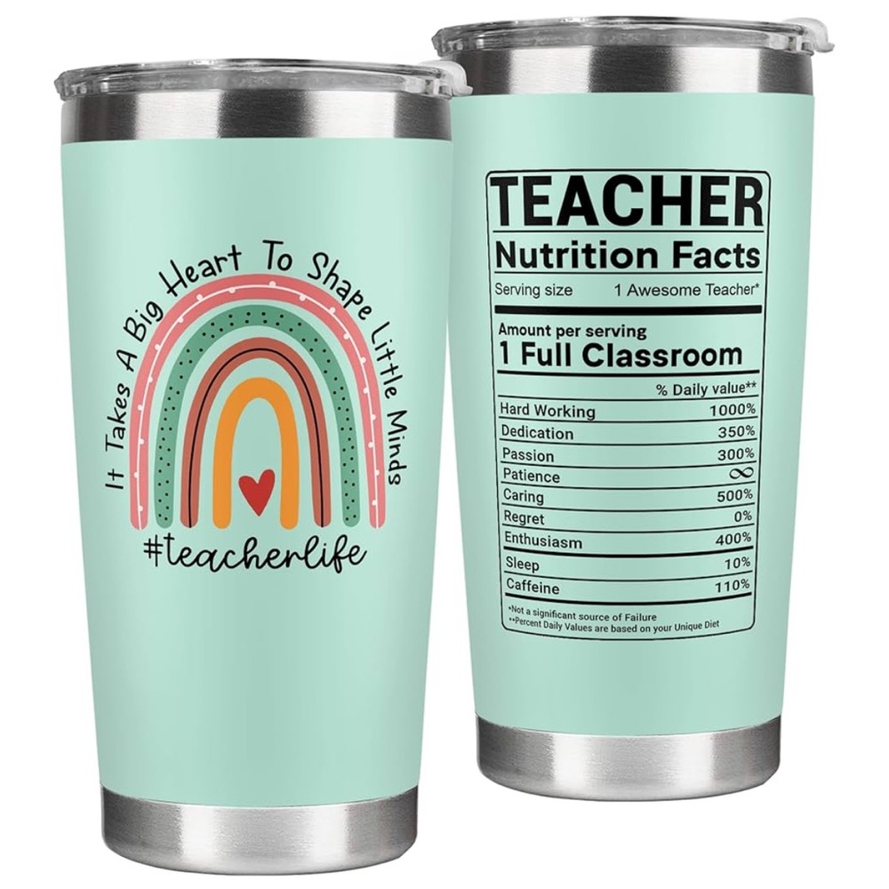 TEACHER “IT TAKES A BIG HEART TO SHAPE LITTLE MIND” 20Oz STAINLESS STEEL TUMBLER